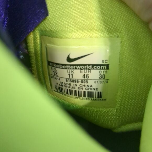 Nike Mens 12 Zoom Hyperfuse 2014 615896-005 Gray Purple sneakers shoes - Picture 5 of 5